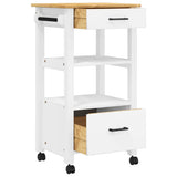 Wooden Kitchen Trolley 48cm Wide With 2 Drawers - Monza