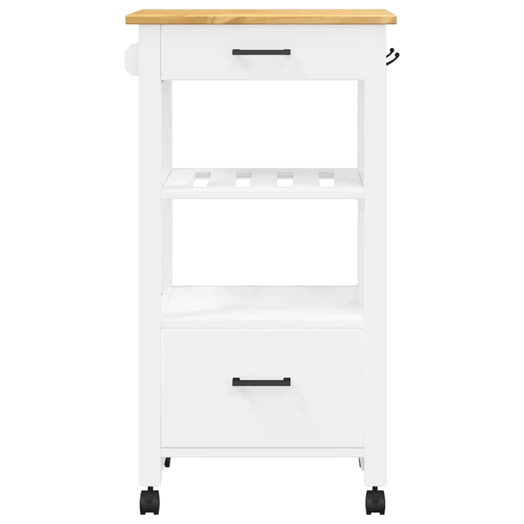 Wooden Kitchen Trolley 48cm Wide With 2 Drawers - Monza