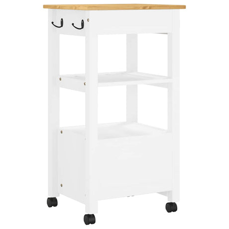Wooden Kitchen Trolley 48cm Wide With 2 Drawers - Monza