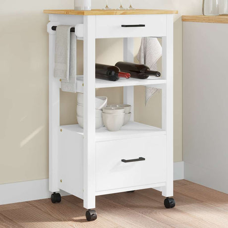 Wooden Kitchen Trolley 48cm Wide With 2 Drawers - Monza
