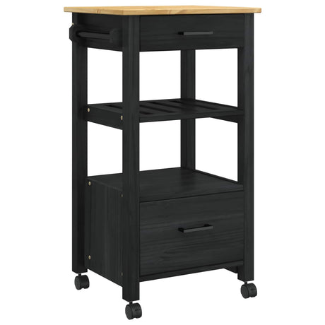Wooden Kitchen Trolley 48cm Wide With 2 Drawers - Monza