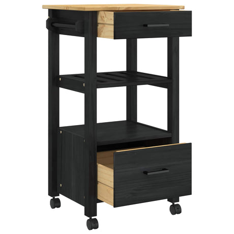 Wooden Kitchen Trolley 48cm Wide With 2 Drawers - Monza