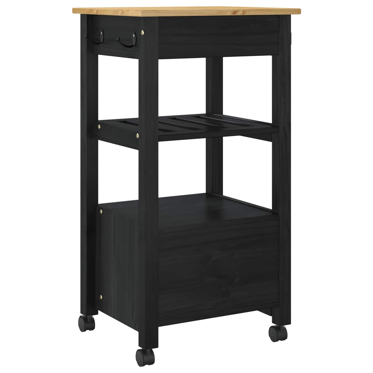 Wooden Kitchen Trolley 48cm Wide With 2 Drawers - Monza