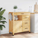 Wooden Kitchen Trolley 84cm Wide With 1 Door And 4 Drawers - Monza