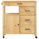 Wooden Kitchen Trolley 84cm Wide With 1 Door And 4 Drawers - Monza