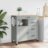 Wooden Kitchen Trolley 84cm Wide With 1 Door And 4 Drawers - Monza