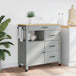Wooden Kitchen Trolley 84cm Wide With 1 Door And 4 Drawers - Monza