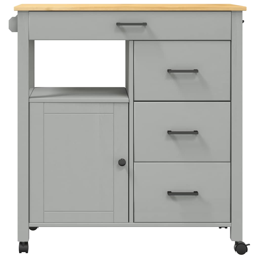 Wooden Kitchen Trolley 84cm Wide With 1 Door And 4 Drawers - Monza
