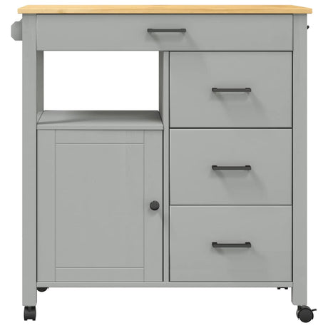 Wooden Kitchen Trolley 84cm Wide With 1 Door And 4 Drawers - Monza