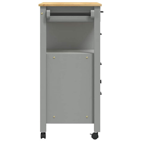 Wooden Kitchen Trolley 84cm Wide With 1 Door And 4 Drawers - Monza