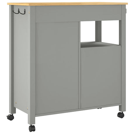 Wooden Kitchen Trolley 84cm Wide With 1 Door And 4 Drawers - Monza