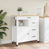 Wooden Kitchen Trolley 84cm Wide With 1 Door And 4 Drawers - Monza
