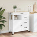 Wooden Kitchen Trolley 84cm Wide With 1 Door And 4 Drawers - Monza