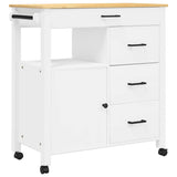 Wooden Kitchen Trolley 84cm Wide With 1 Door And 4 Drawers - Monza