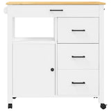 Wooden Kitchen Trolley 84cm Wide With 1 Door And 4 Drawers - Monza