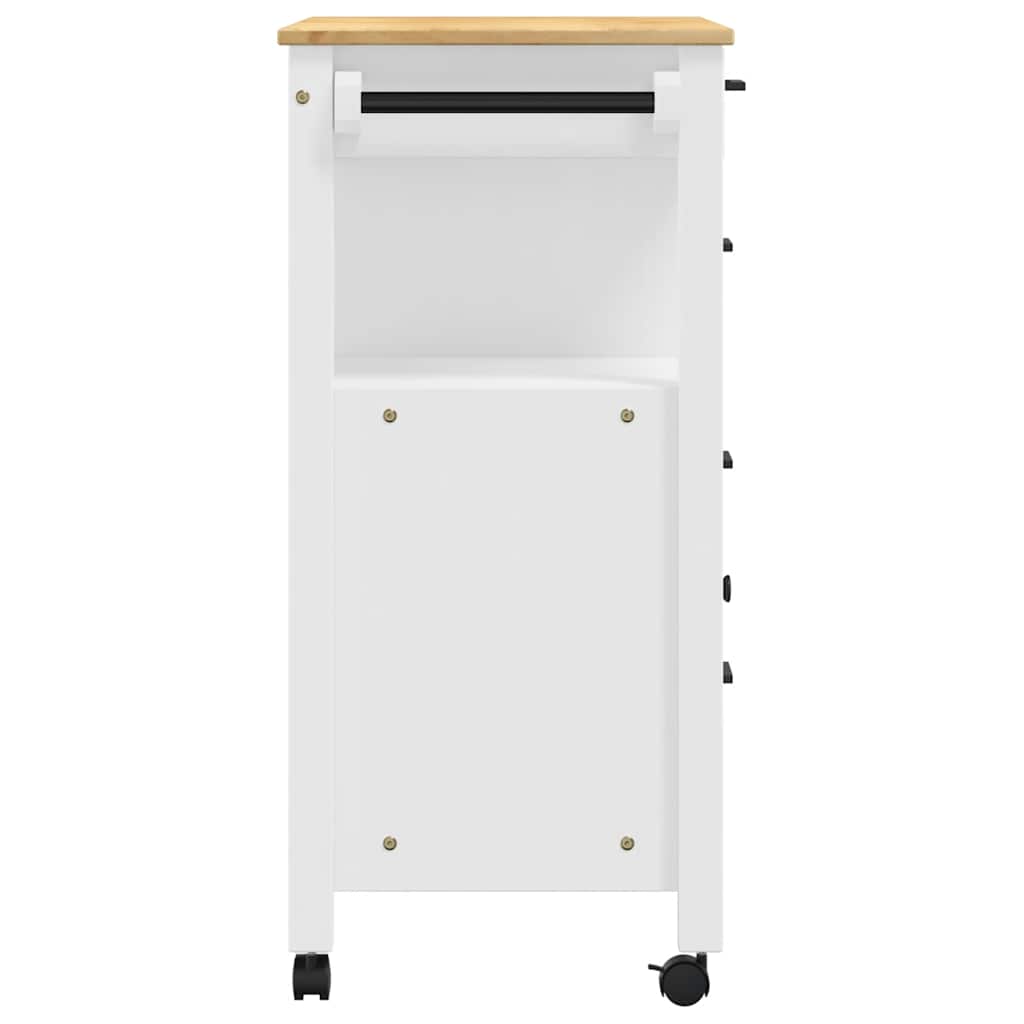 Wooden Kitchen Trolley 84cm Wide With 1 Door And 4 Drawers - Monza