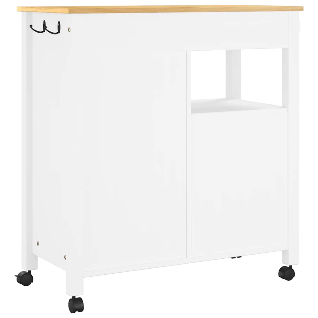Wooden Kitchen Trolley 84cm Wide With 1 Door And 4 Drawers - Monza
