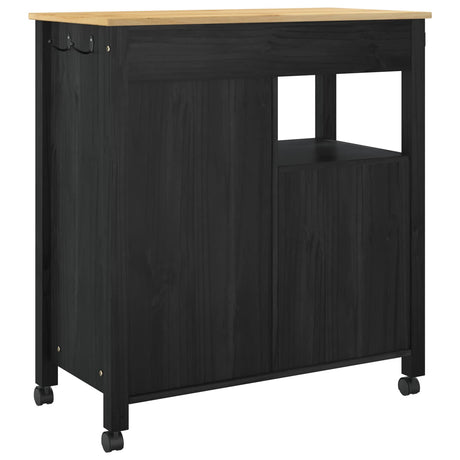 Wooden Kitchen Trolley 84cm Wide With 1 Door And 4 Drawers - Monza