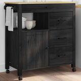 Wooden Kitchen Trolley 84cm Wide With 1 Door And 4 Drawers - Monza