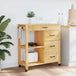 Wooden Kitchen Trolley 84cm Wide With 4 Drawers - Monza
