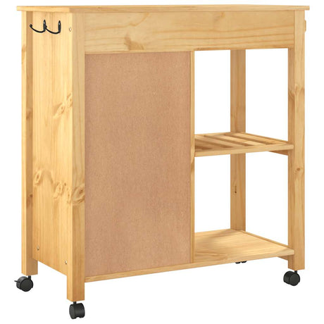 Wooden Kitchen Trolley 84cm Wide With 4 Drawers - Monza
