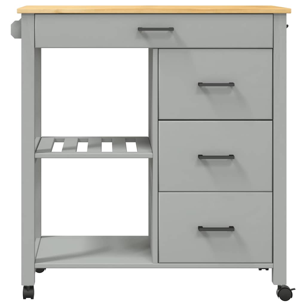 Wooden Kitchen Trolley 84cm Wide With 4 Drawers - Monza