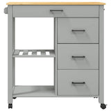 Wooden Kitchen Trolley 84cm Wide With 4 Drawers - Monza