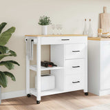 Wooden Kitchen Trolley 84cm Wide With 4 Drawers - Monza