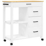 Wooden Kitchen Trolley 84cm Wide With 4 Drawers - Monza