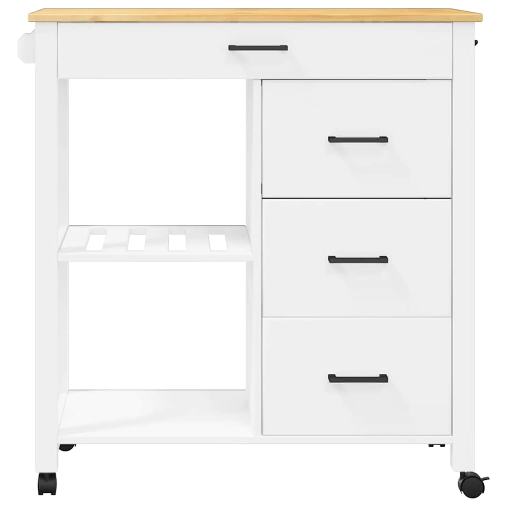 Wooden Kitchen Trolley 84cm Wide With 4 Drawers - Monza