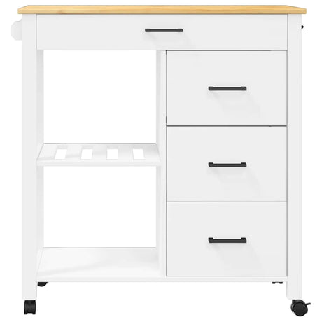 Wooden Kitchen Trolley 84cm Wide With 4 Drawers - Monza