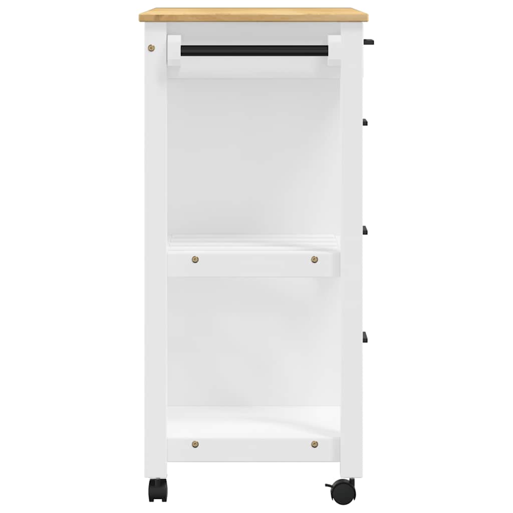 Wooden Kitchen Trolley 84cm Wide With 4 Drawers - Monza