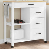 Wooden Kitchen Trolley 84cm Wide With 4 Drawers - Monza