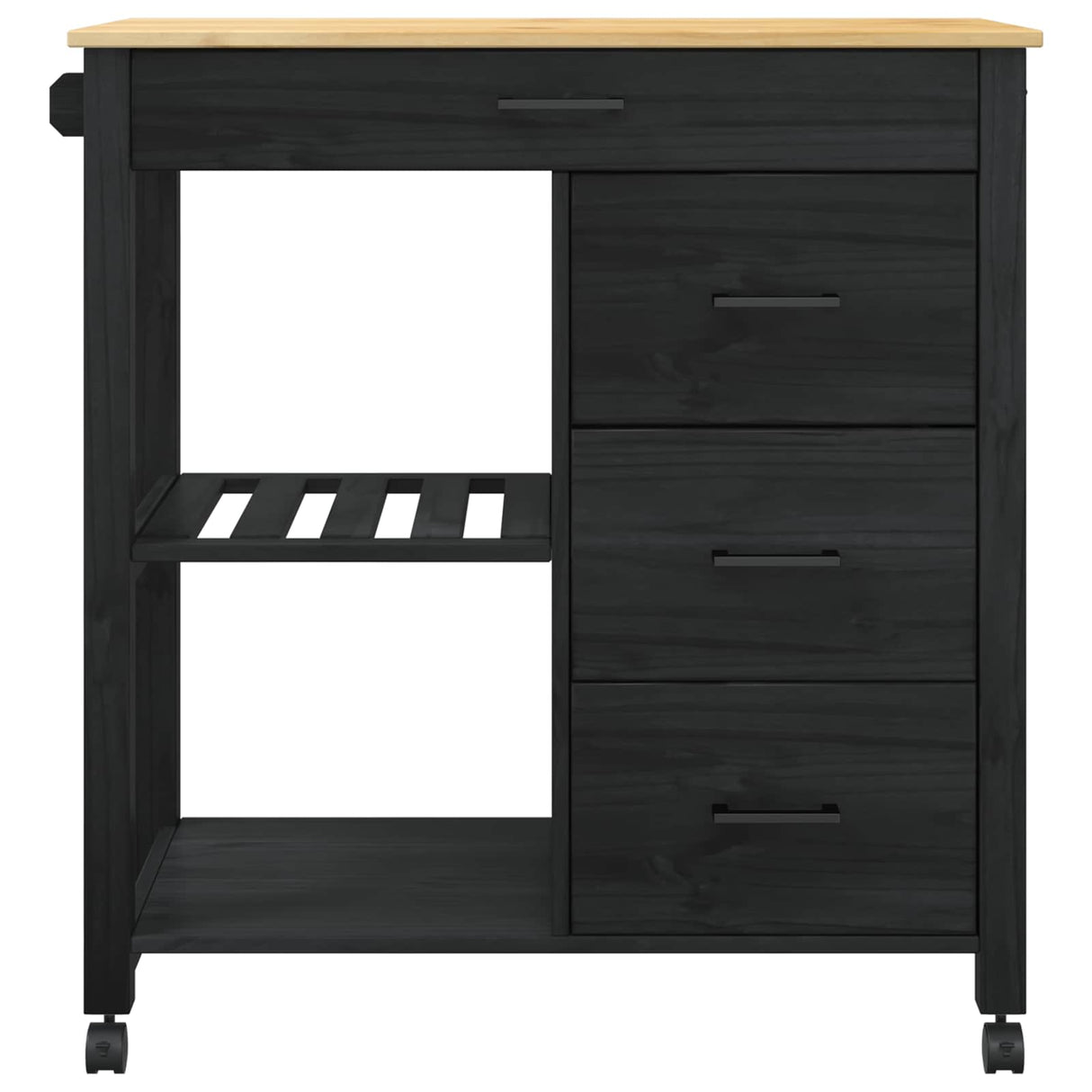 Wooden Kitchen Trolley 84cm Wide With 4 Drawers - Monza