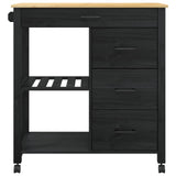 Wooden Kitchen Trolley 84cm Wide With 4 Drawers - Monza