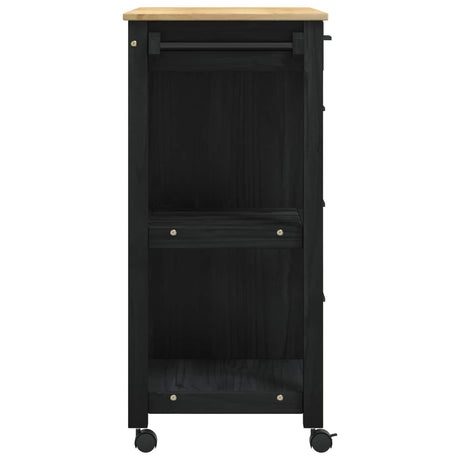 Wooden Kitchen Trolley 84cm Wide With 4 Drawers - Monza