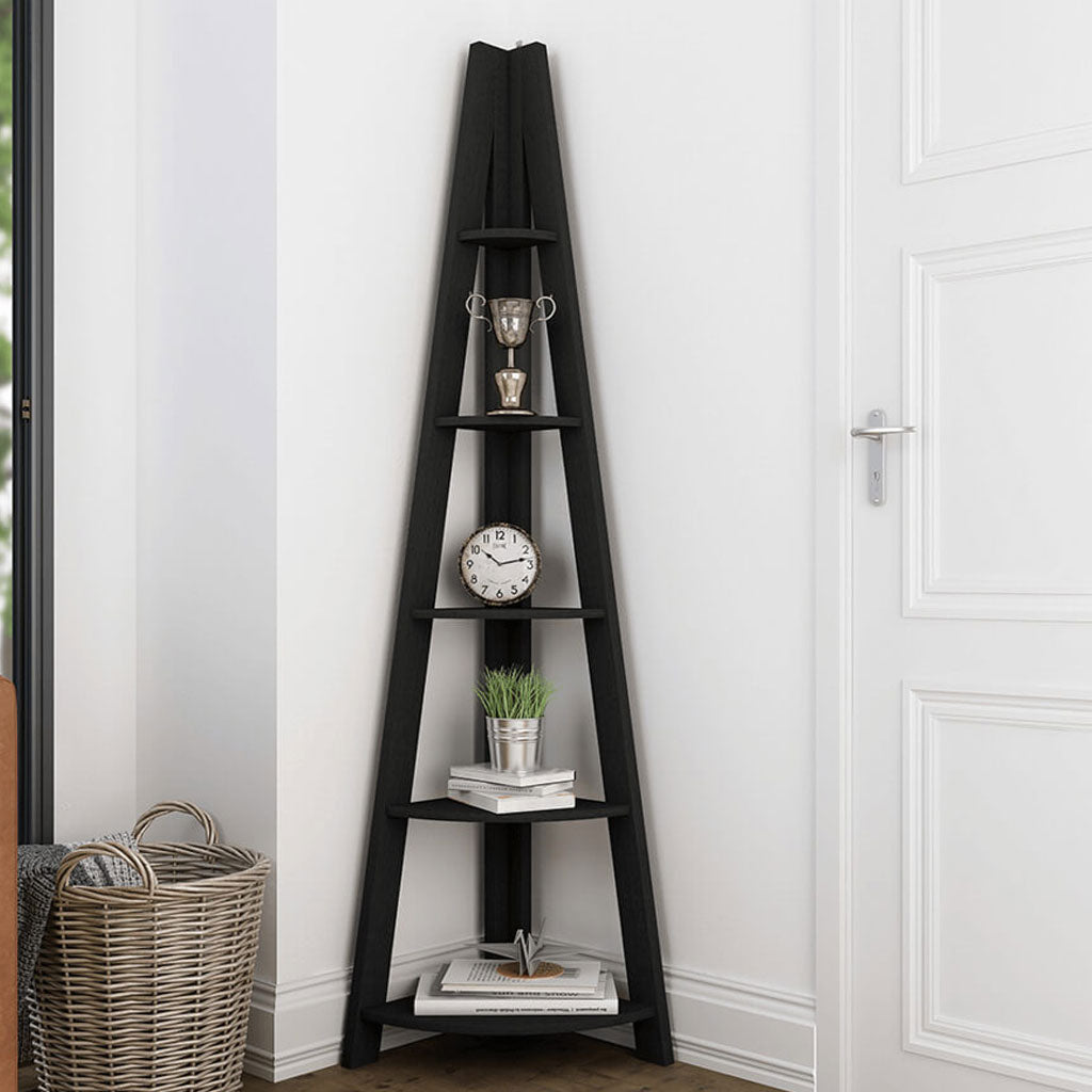 Wooden Ladder Shelving Unit Corner - Tiva