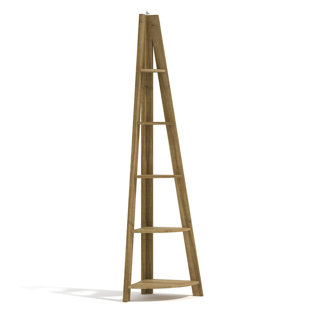 Wooden Ladder Shelving Unit Corner - Tiva