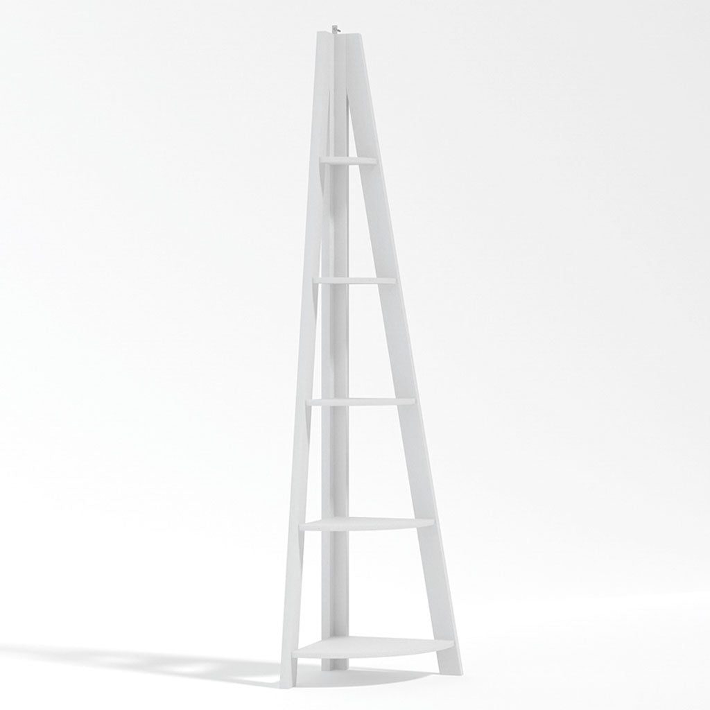 Wooden Ladder Shelving Unit Corner - Tiva | Cozy Furniture Direct