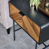 Wooden Lamp Table With 1 Drawer - Alvin