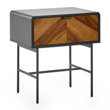 Wooden Lamp Table With 1 Drawer - Alvin