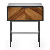 Wooden Lamp Table With 1 Drawer - Alvin