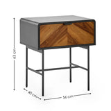 Wooden Lamp Table With 1 Drawer - Alvin
