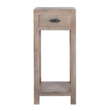 Wooden Lamp Table 35cm Wide With 1 Drawer - Haldon