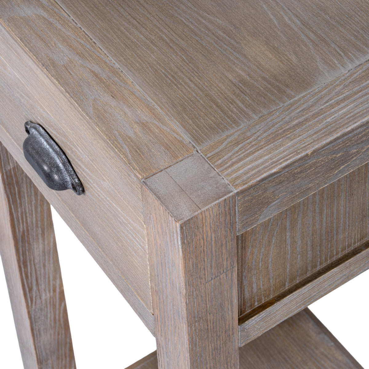 Wooden Lamp Table 35cm Wide With 1 Drawer - Haldon