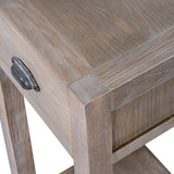 Wooden Lamp Table 35cm Wide With 1 Drawer - Haldon