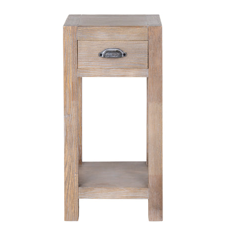 Wooden Lamp Table 40cm Wide With 1 Drawer - Haldon