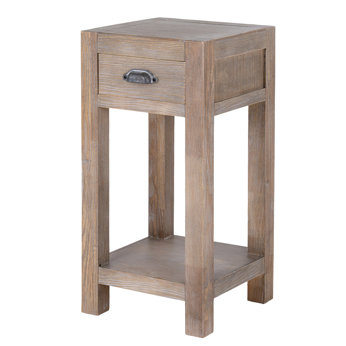 Wooden Lamp Table 40cm Wide With 1 Drawer - Haldon