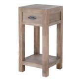 Wooden Lamp Table 40cm Wide With 1 Drawer - Haldon