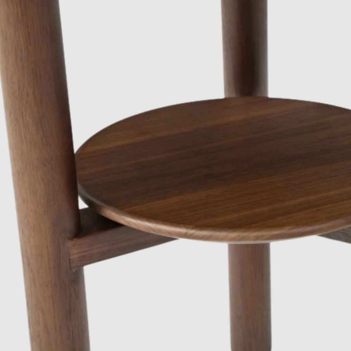 Wooden Lamp Table 45cm Wide Round With Marble Effect Glass Top - Willow